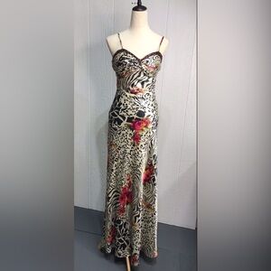 Vintage David’s Bridal Long Formal Dress VHTF RARE Size 2 Floral Beaded Prom